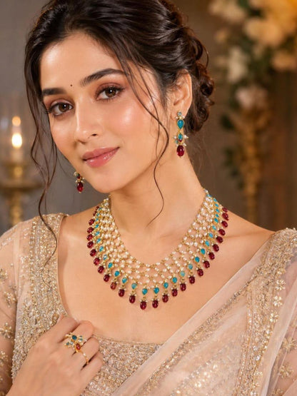 Ishhaara Ruby Jaali Necklace