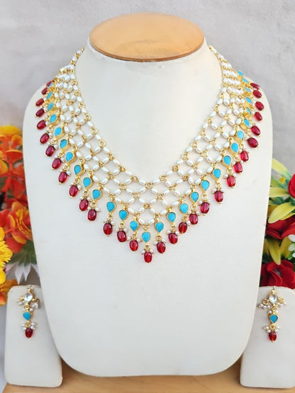 Ishhaara Ruby Jaali Necklace