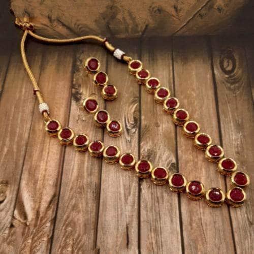 Ishhaara Ruby Kundan Necklace Set