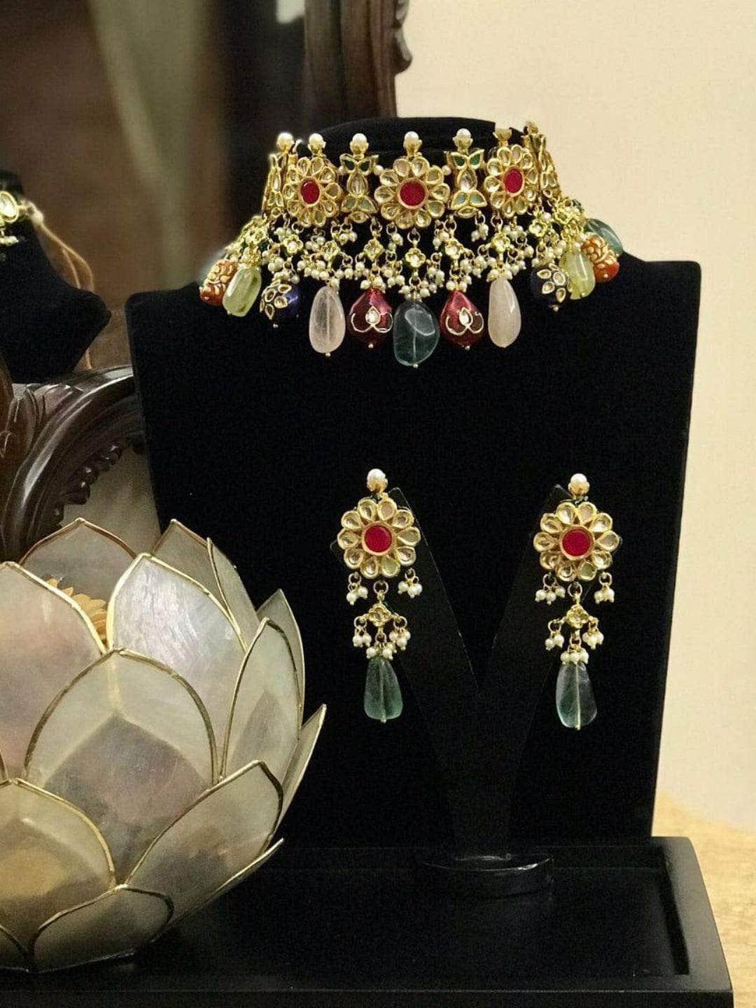 Ishhaara Ruby Kundan Semi Precious Set