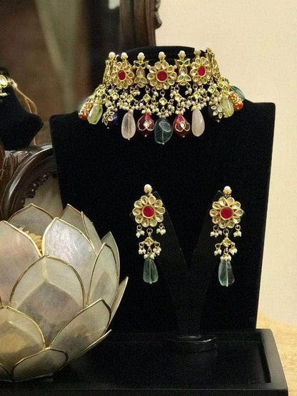 Ishhaara Ruby Kundan Semi Precious Set