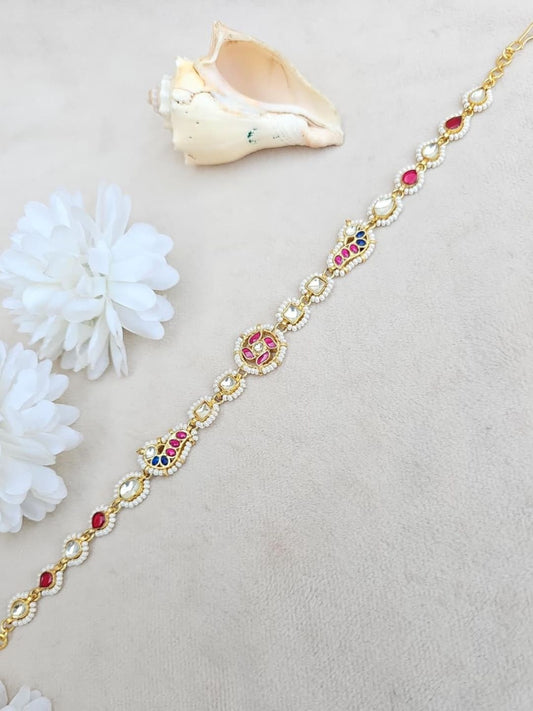 Ishhaara Ruby Pearl Mathapatti - handcrafted Indian jewellery