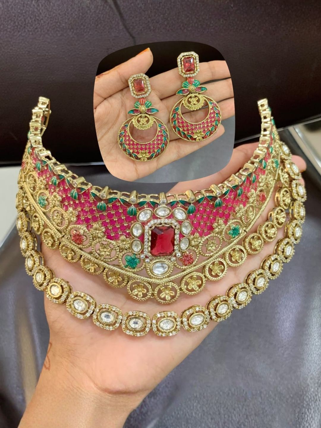 Ishhaara Ruby Stone Choker Necklace