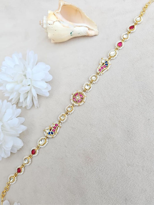 Ishhaara Ruby Stone Mathapatti - handcrafted Indian jewellery