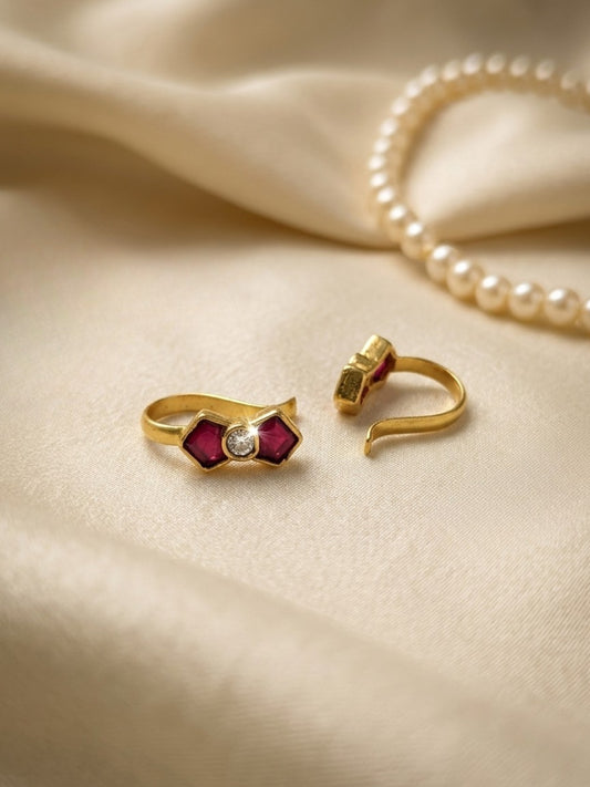 Ishhaara Ruby Studded Bugadi Earrings