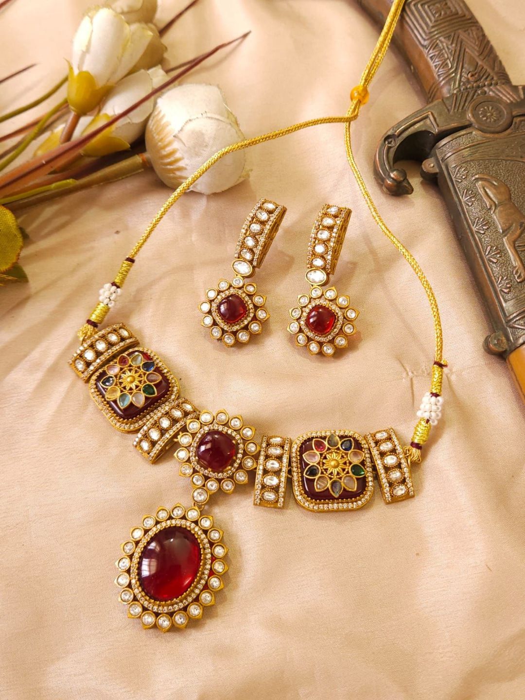 Ishhaara Ruby Studded Designer Neckalce