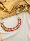 Ishhaara Ruby Studded Kemp Choker Necklace