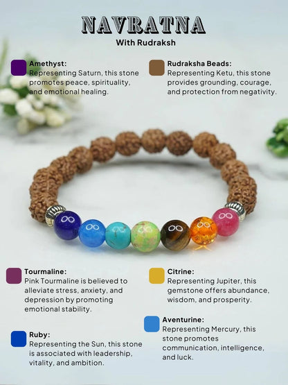 Ishhaara Rudraksha 7 Chakra Bracelet