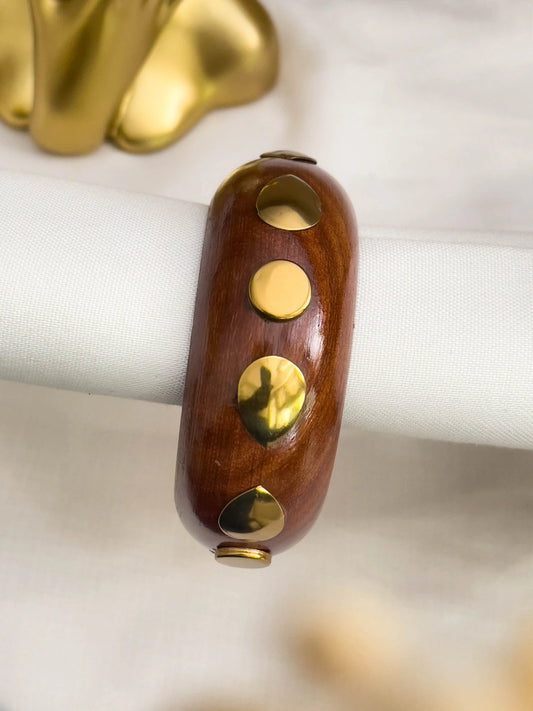 Ishhaara Rustic Wooden Statement Bangle
