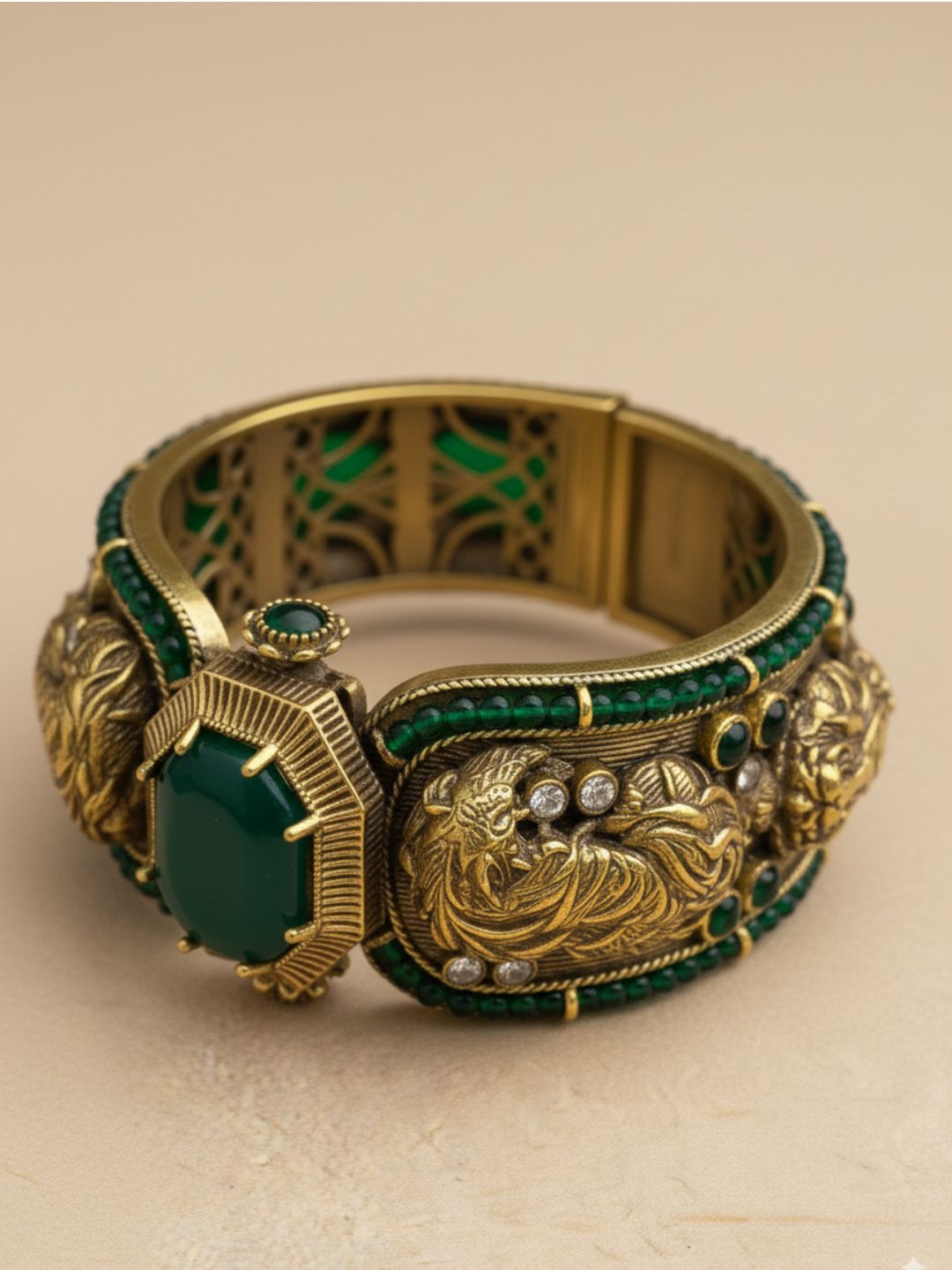 Ishhaara Sabyasachi Inspired Bengal Tiger Doublette Stones Broad Kada