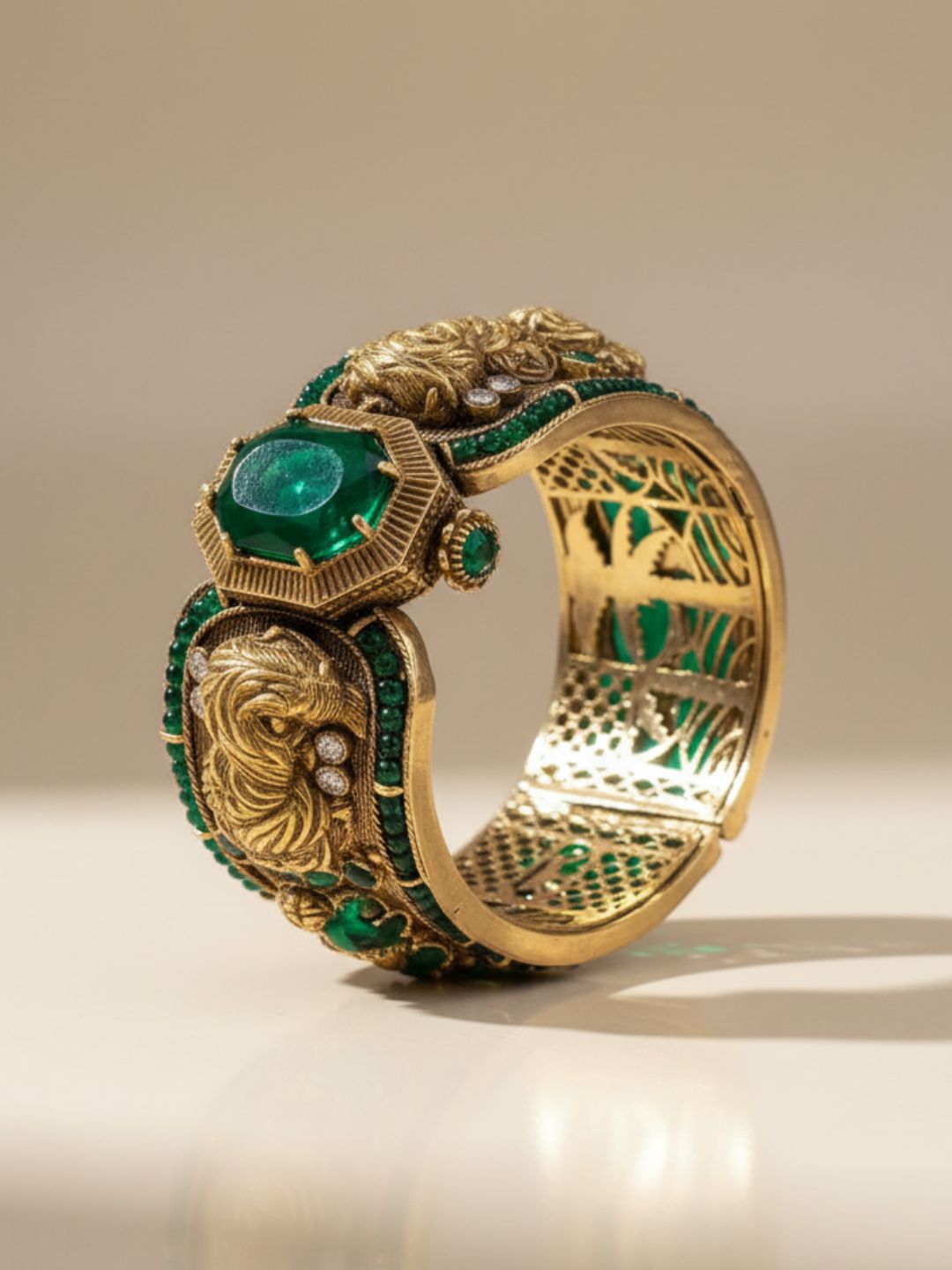 Ishhaara Sabyasachi Inspired Bengal Tiger Doublette Stones Broad Kada