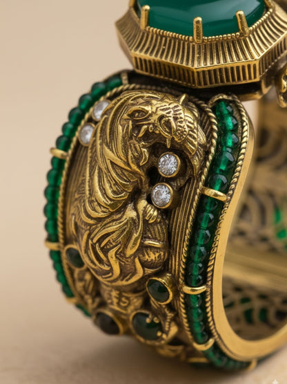 Ishhaara Sabyasachi Inspired Bengal Tiger Doublette Stones Broad Kada