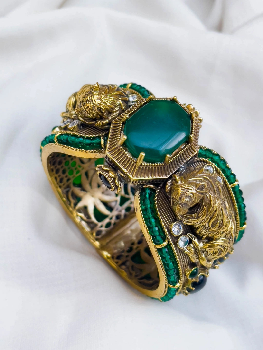 Ishhaara Sabyasachi Inspired Bengal Tiger Doublette Stones Broad Kada