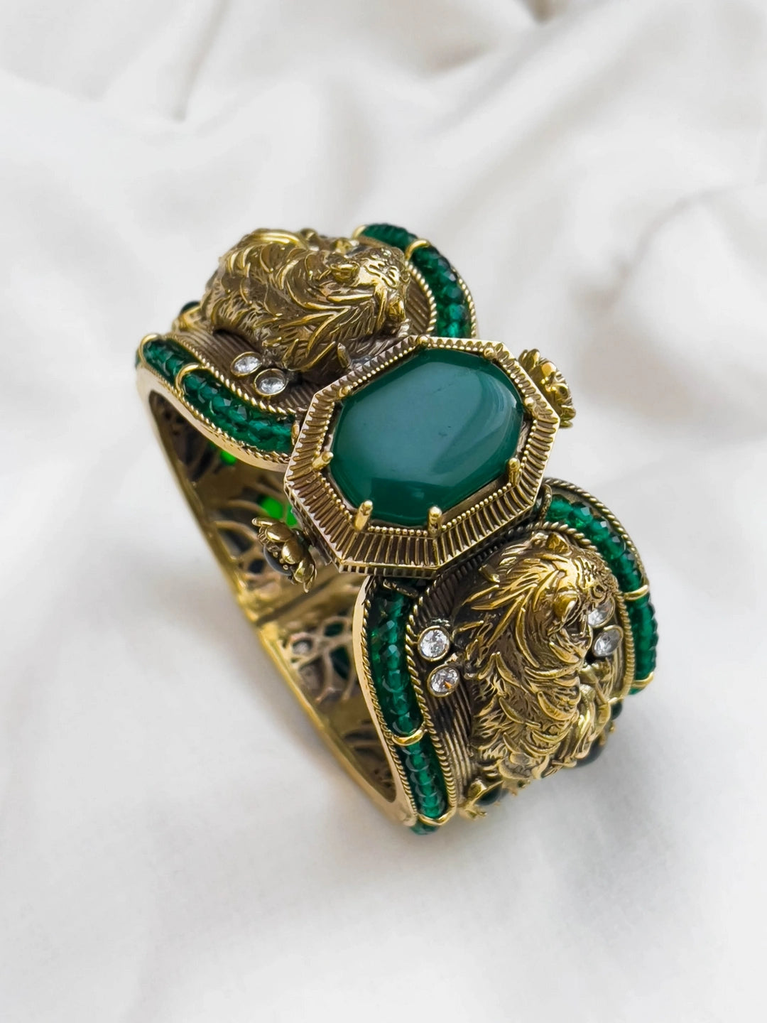 Ishhaara Sabyasachi Inspired Bengal Tiger Doublette Stones Broad Kada