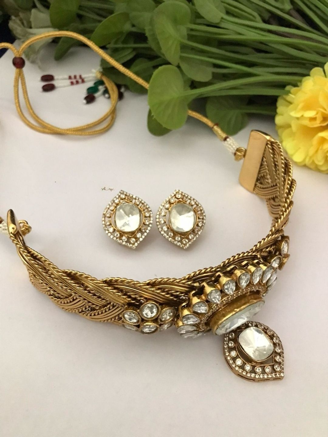 Ishhaara Sabyasachi Inspired Moissanite Polki Kundan Choker Hasli