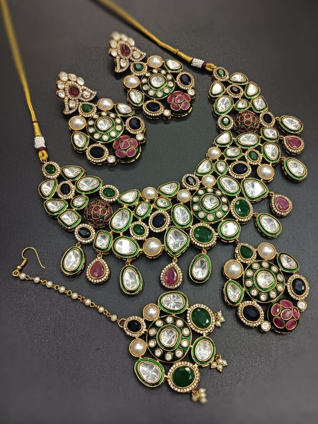 Ishhaara Sabyasachi Inspired Premium Polki Necklace Set