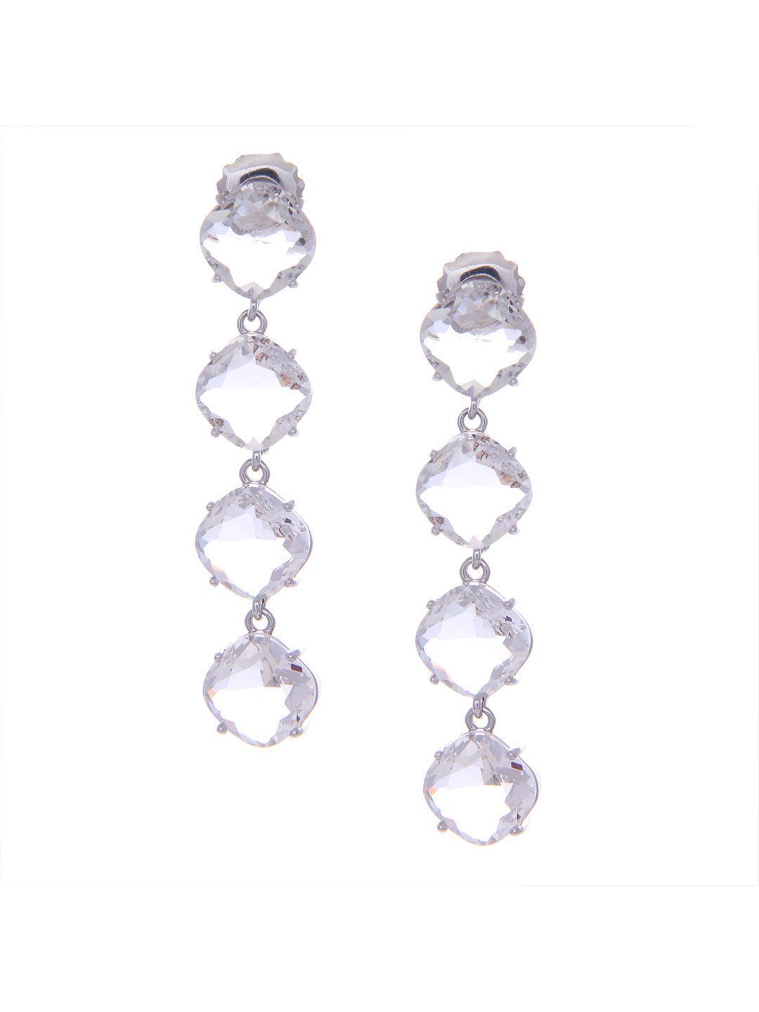 Ishhaara Sai Dhanshika In Embellish Long Earrings Silver