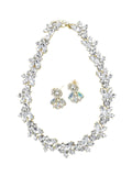 Ishhaara Samidha Singh In Leaf Crystal Necklace With Earring - Silver