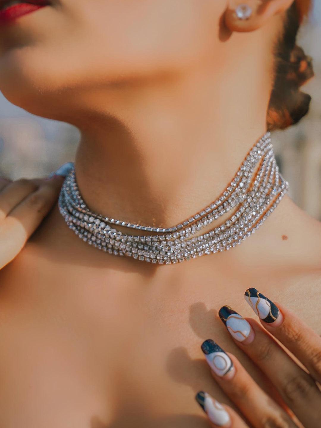 Ishhaara Sanya Kalsi In Showstopper Necklace - Silver