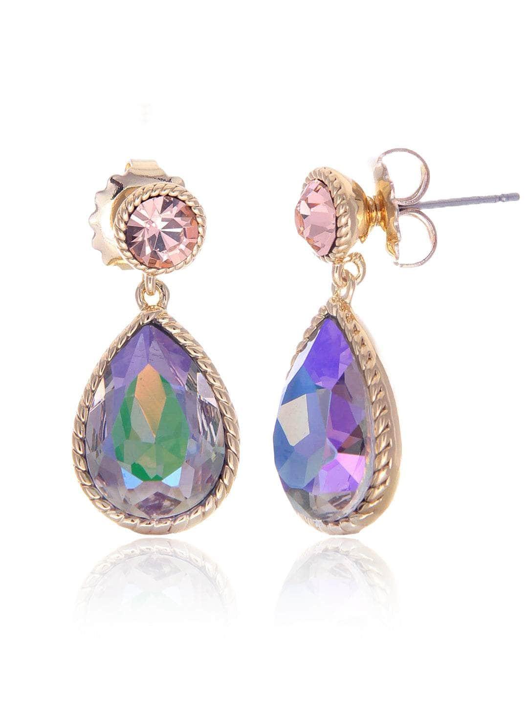 Ishhaara Sapphire Drop Earrings Peach