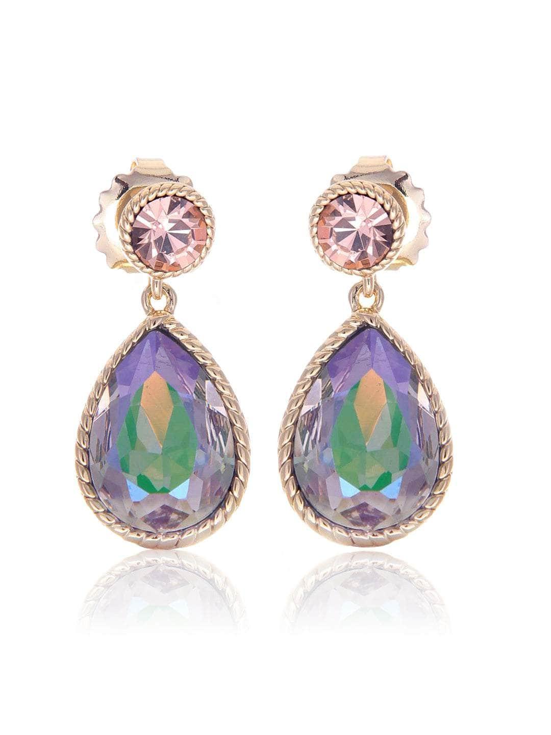 Ishhaara Sapphire Drop Earrings Peach