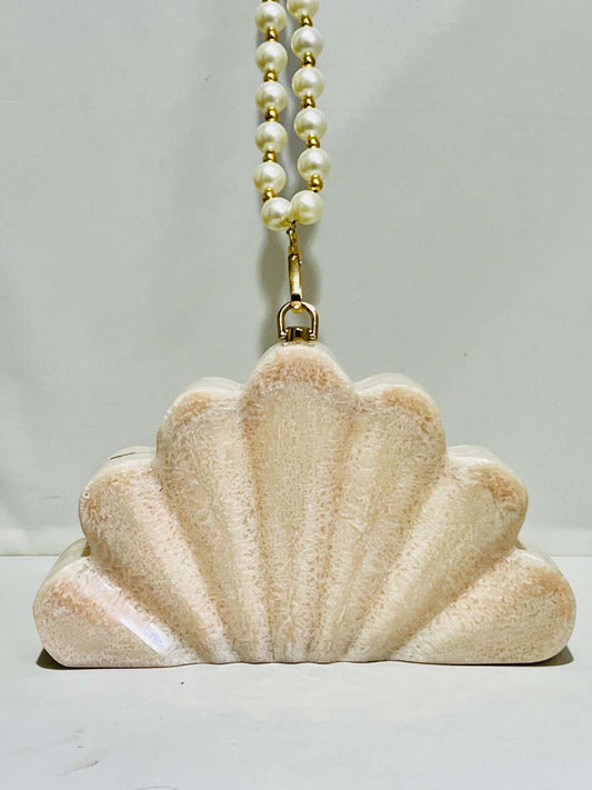 Ishhaara Sea Shell Inspired Resin Shell Flower Shaped Bag