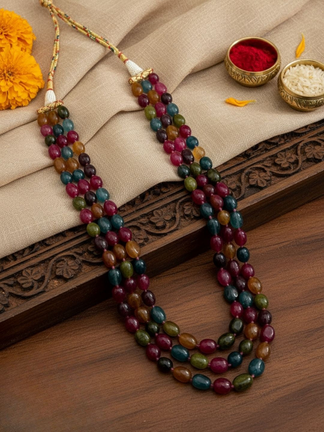 Ishhaara Semi Precious Gemstone Beaded Necklace