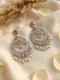 Ishhaara Semi Precious Stone Studded Chandbali Earrings