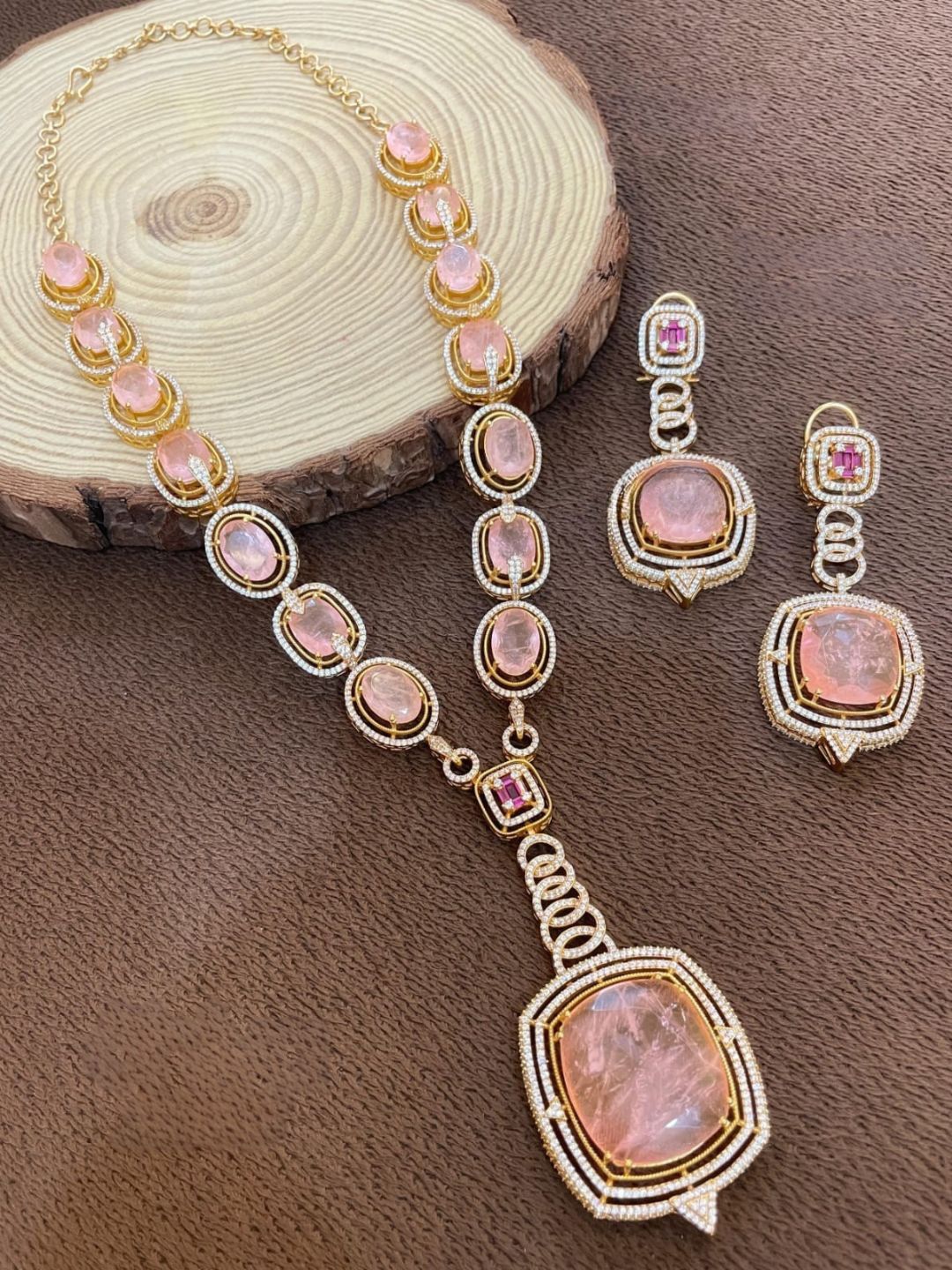 Ishhaara Semi Precious Stone Studded Long Necklace