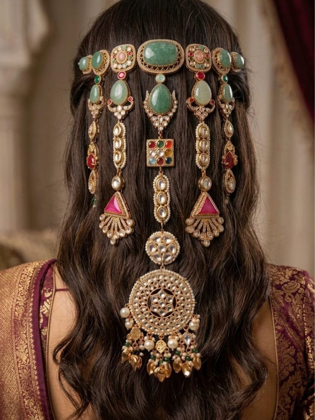 Ishhaara Semiprecious Stone Studded Hair Jwellery