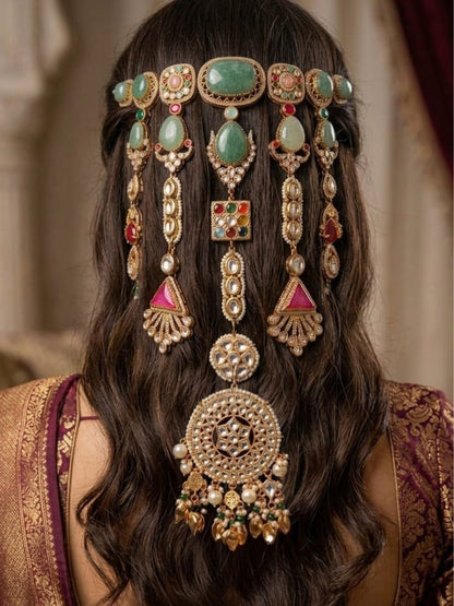 Ishhaara Semiprecious Stone Studded Hair Jwellery