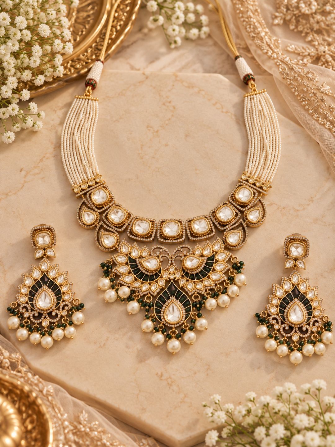 Ishhaara Serenity Polki Choker Necklace Set