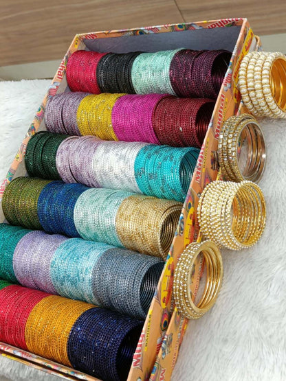 Ishhaara Set Of 48 Designer Bangle With Side Bangles