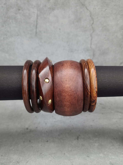 Ishhaara Set Of Six Wodden Bangle Stack