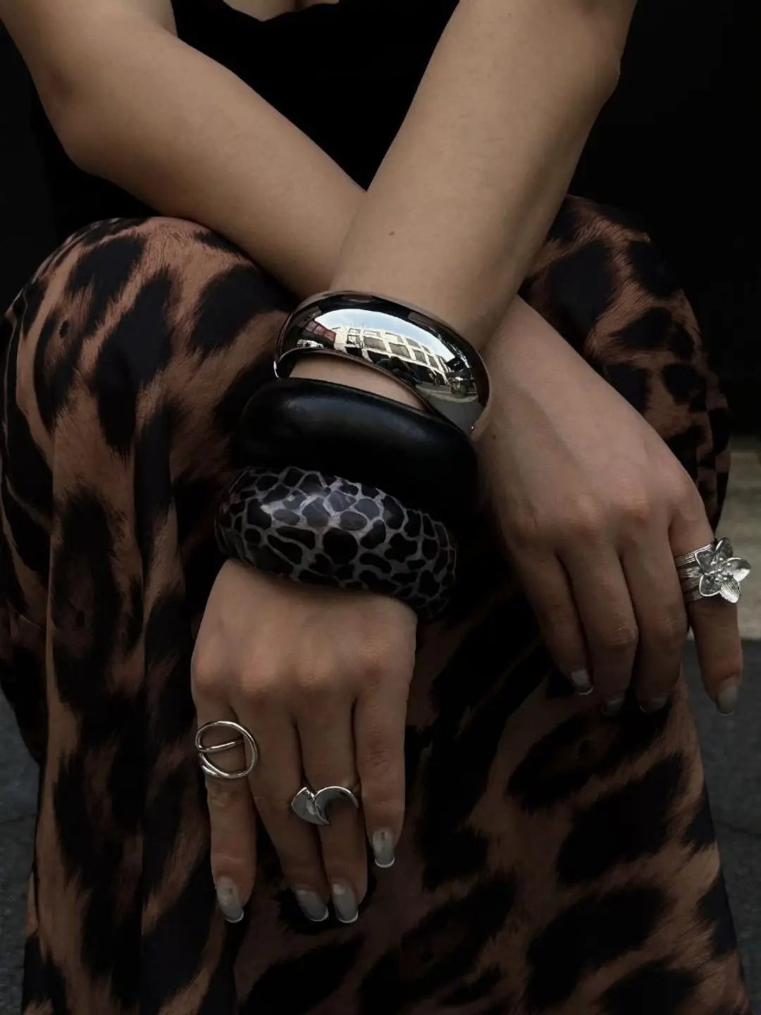 Ishhaara Set Of Snake Print 3 Bangles Set