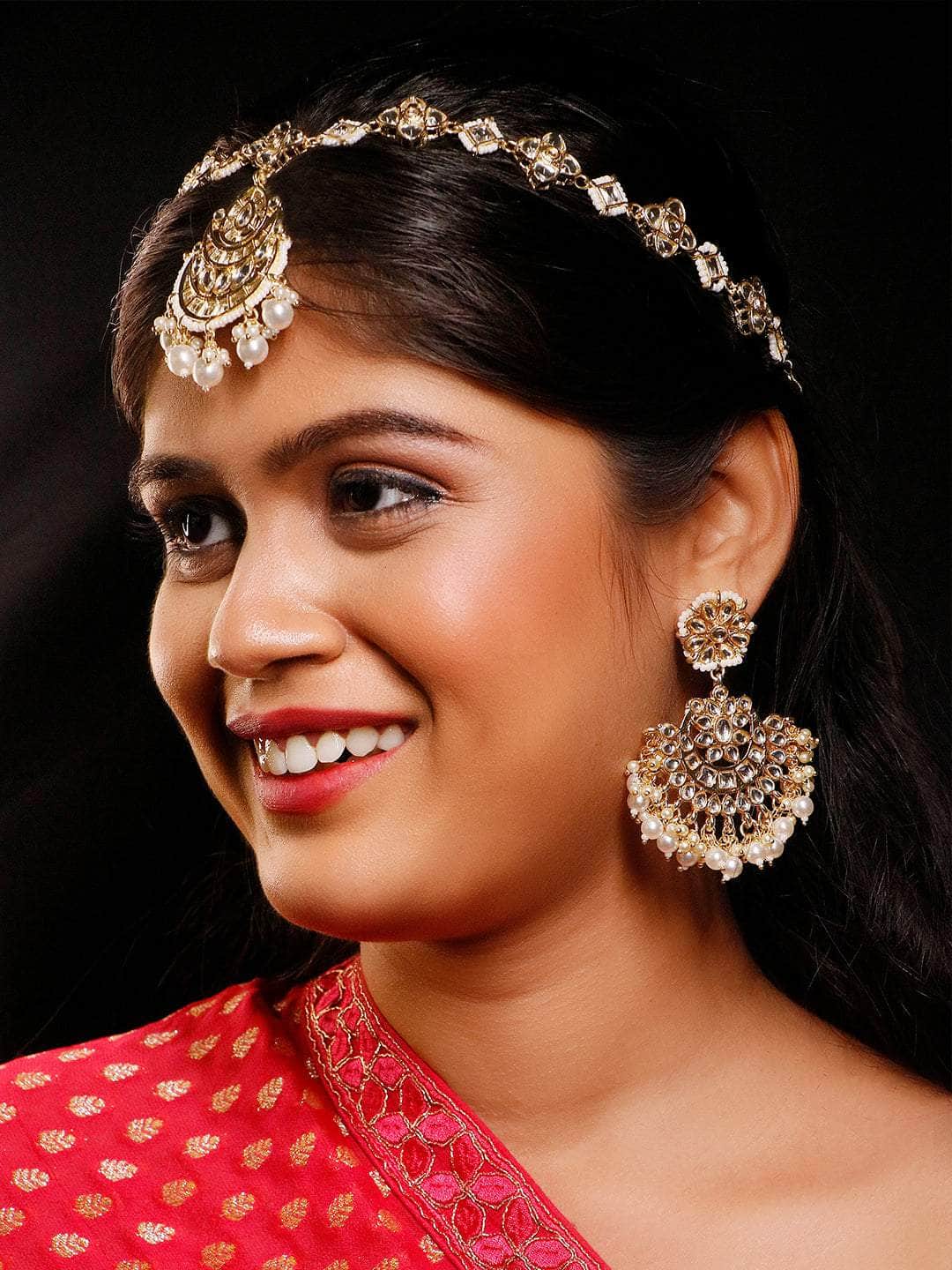 Ishhaara Sheesh Phool Chand Teeka and Classic Chandbali Earrings Set