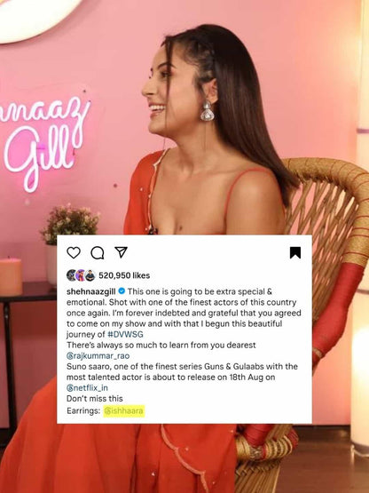 Ishhaara Shehnaaz Gill In Round Shape Kundan Choker Necklace