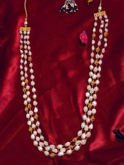 Ishhaara Shell Pearl Triple Layered Haar