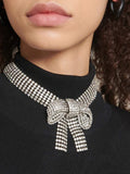 Ishhaara Shine Bow Necklace And Bow Earring Set