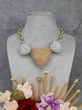 Ishhaara Shiny Rhinestone Heart Necklace