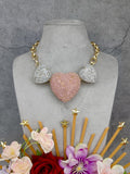 Ishhaara Shiny Rhinestone Heart Necklace