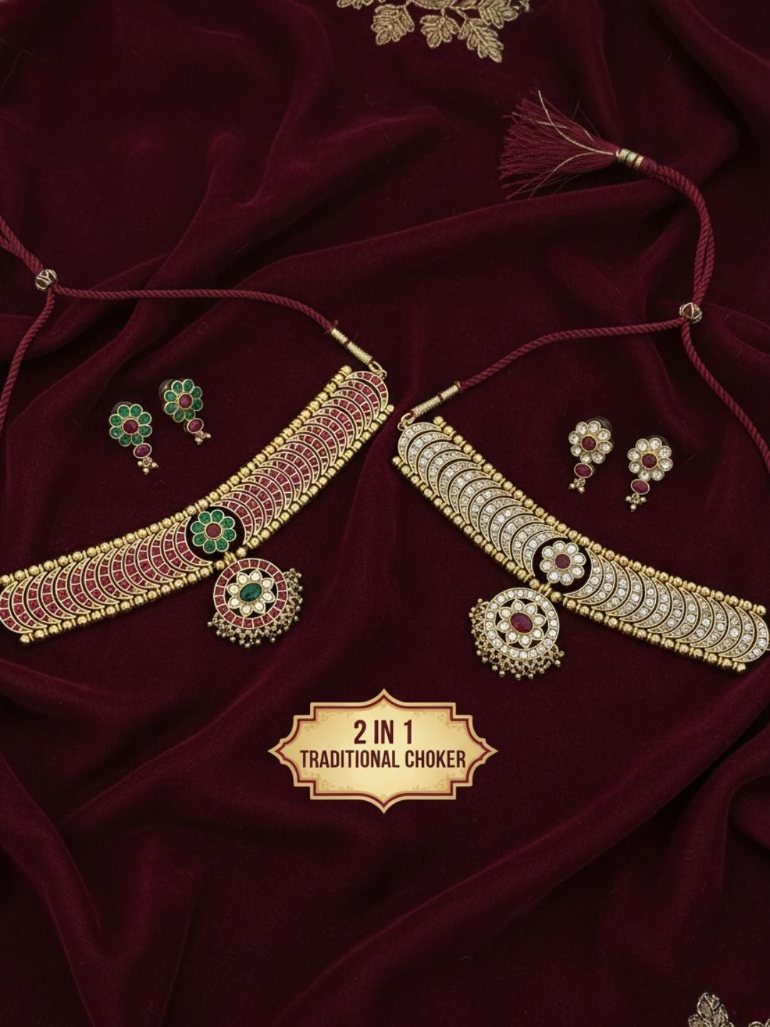 Ishhaara Shobitha Dhulipala Wedding Inspired Double Sided Necklace