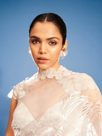 Shriya Pilgaonkar In Camellia Brushed Finish Stud Earrings