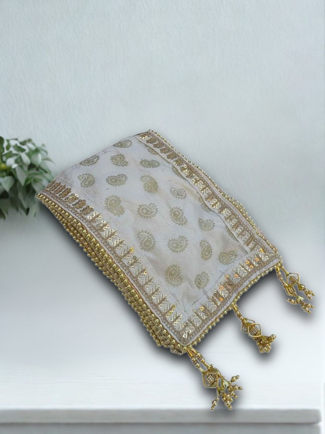 Ishhaara Silk Paisley Printed Groom Safa Shawl Stole Set