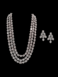 Ishhaara Silver AD Long 3 Layered Necklace