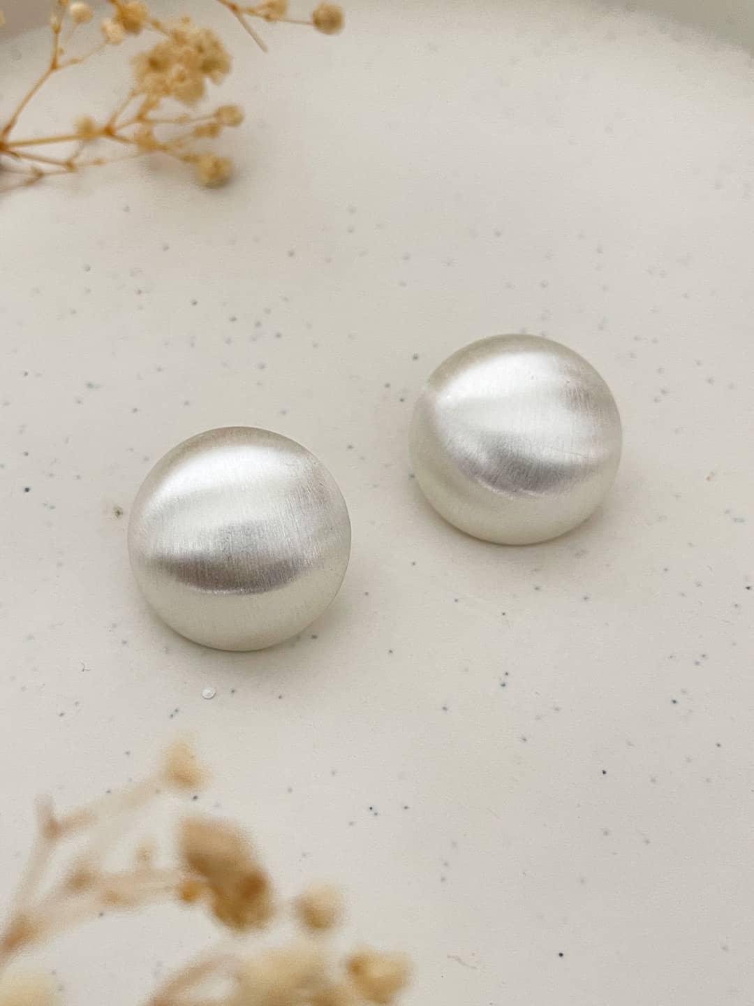 Ishhaara Silver Big Dome Earrings