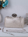 Ishhaara Silver Designer Cutdana Embroidery Clutch