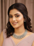 Ishhaara Silver Diamond Choker With Earrings