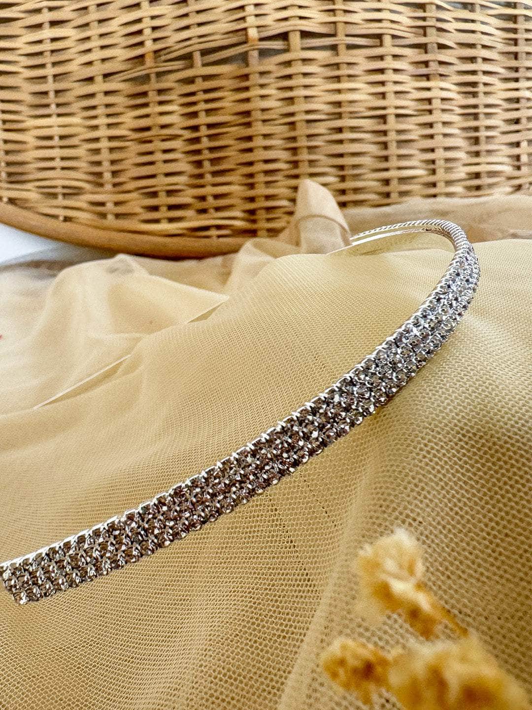 Ishhaara Silver Diamond Hairband