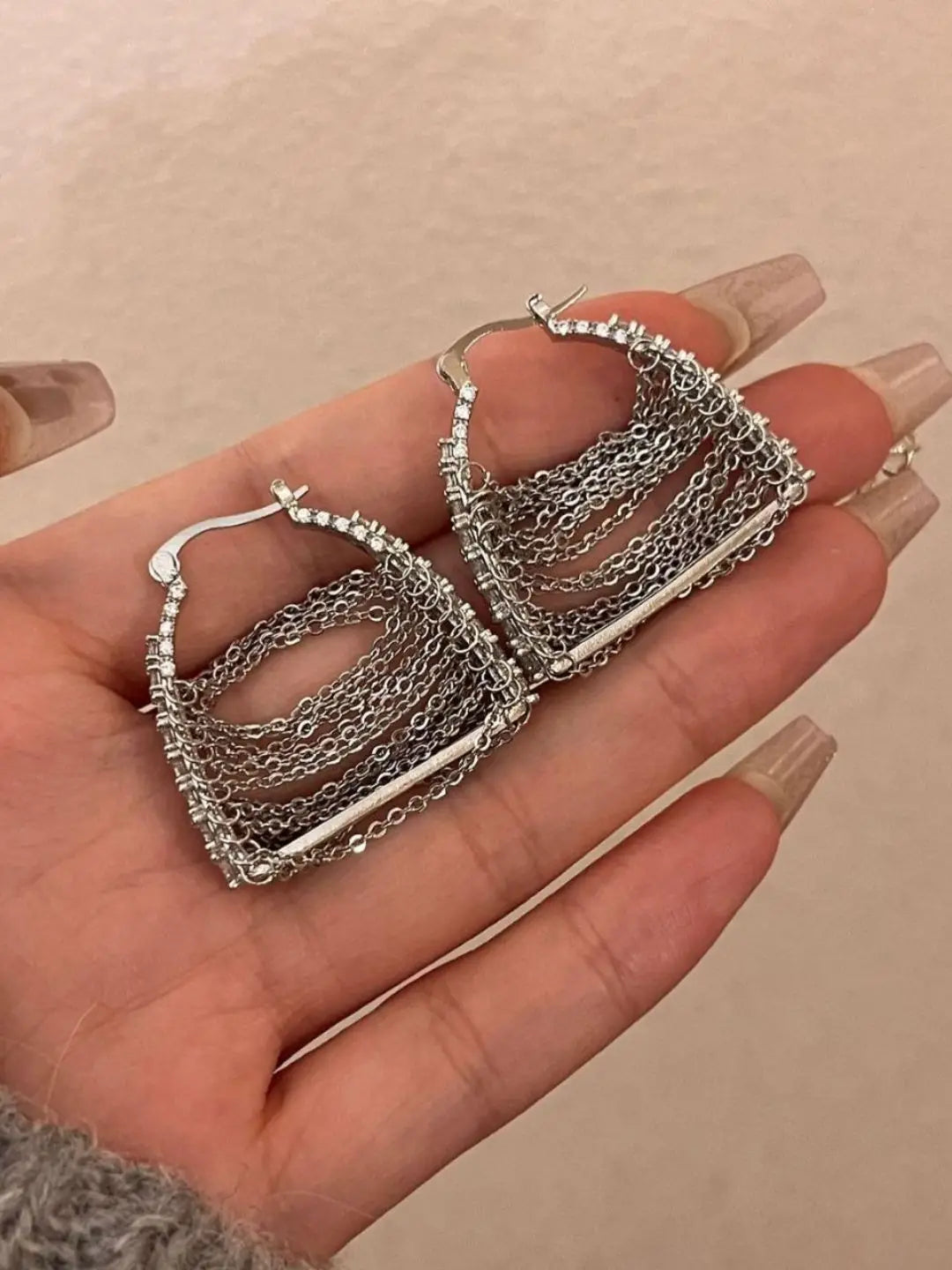 Ishhaara Silver Drape Earrings